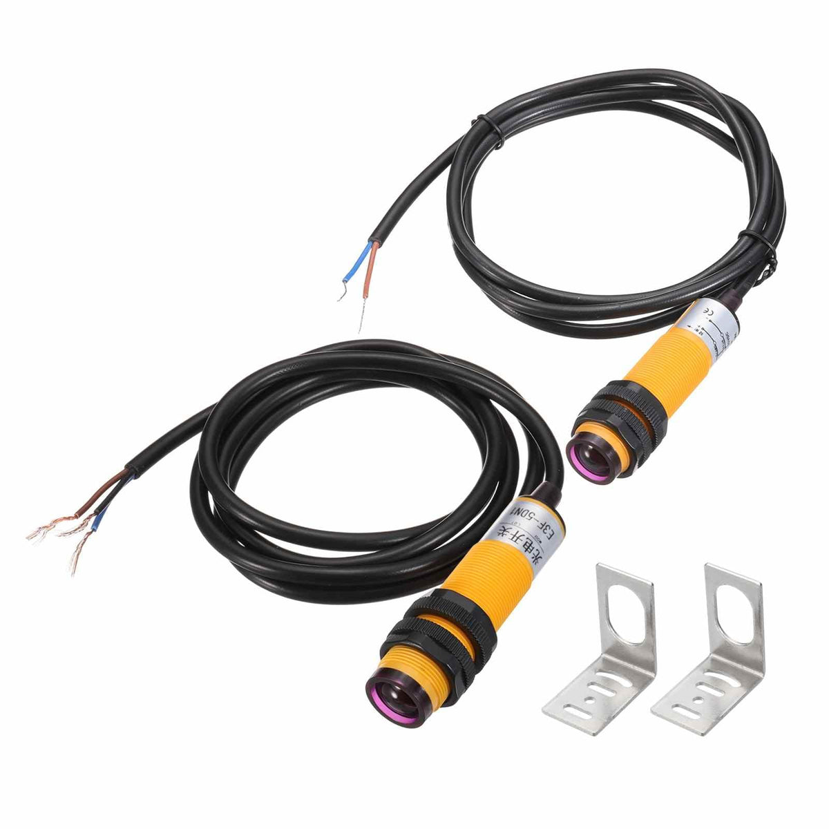 MECCANIXITY 2Pcs E3F-5DN1/5L Photoelectric Sensor Detection Distance 5M
