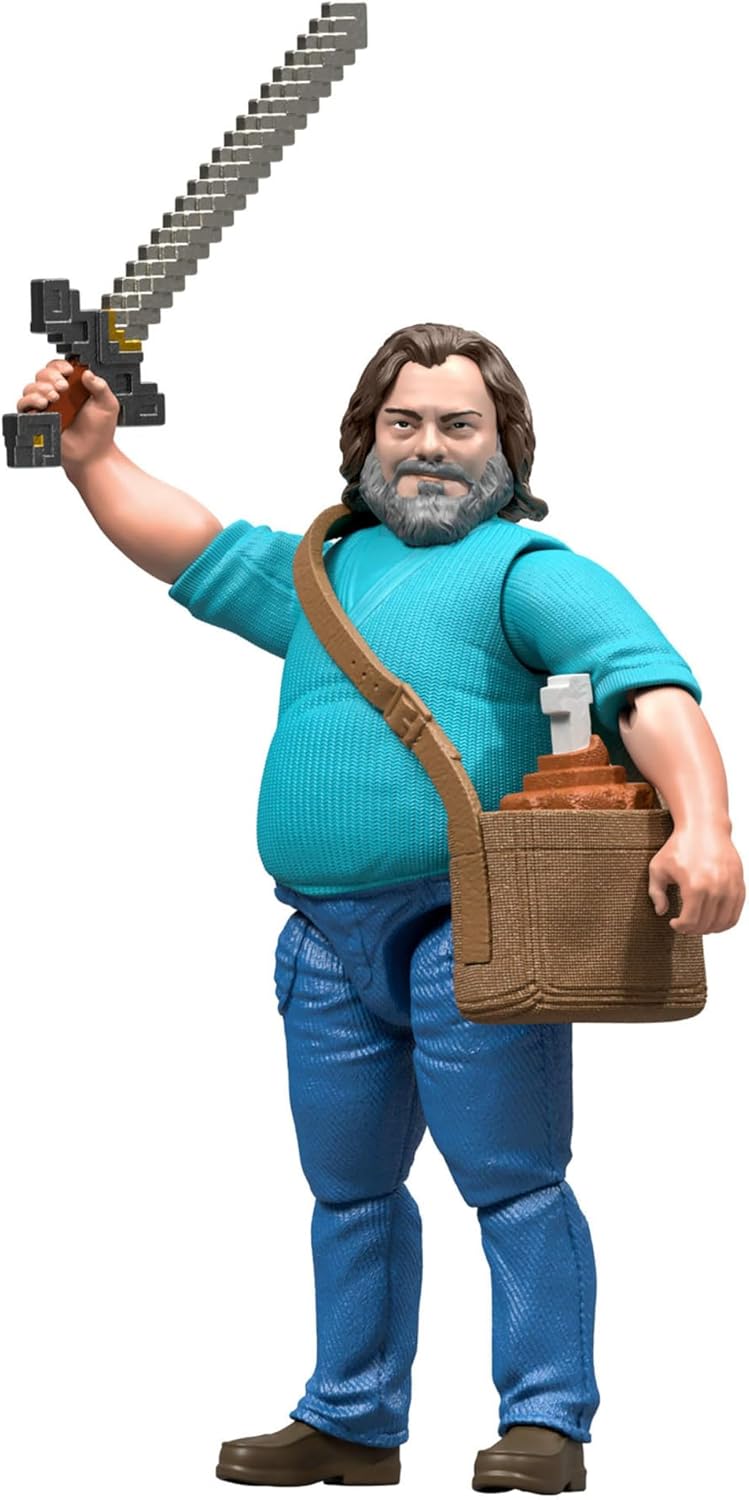 Minecraft Action Figure & Accessories Set, 4-inch Steve Posable Character Collectible Inspired by A Minecraft Movie