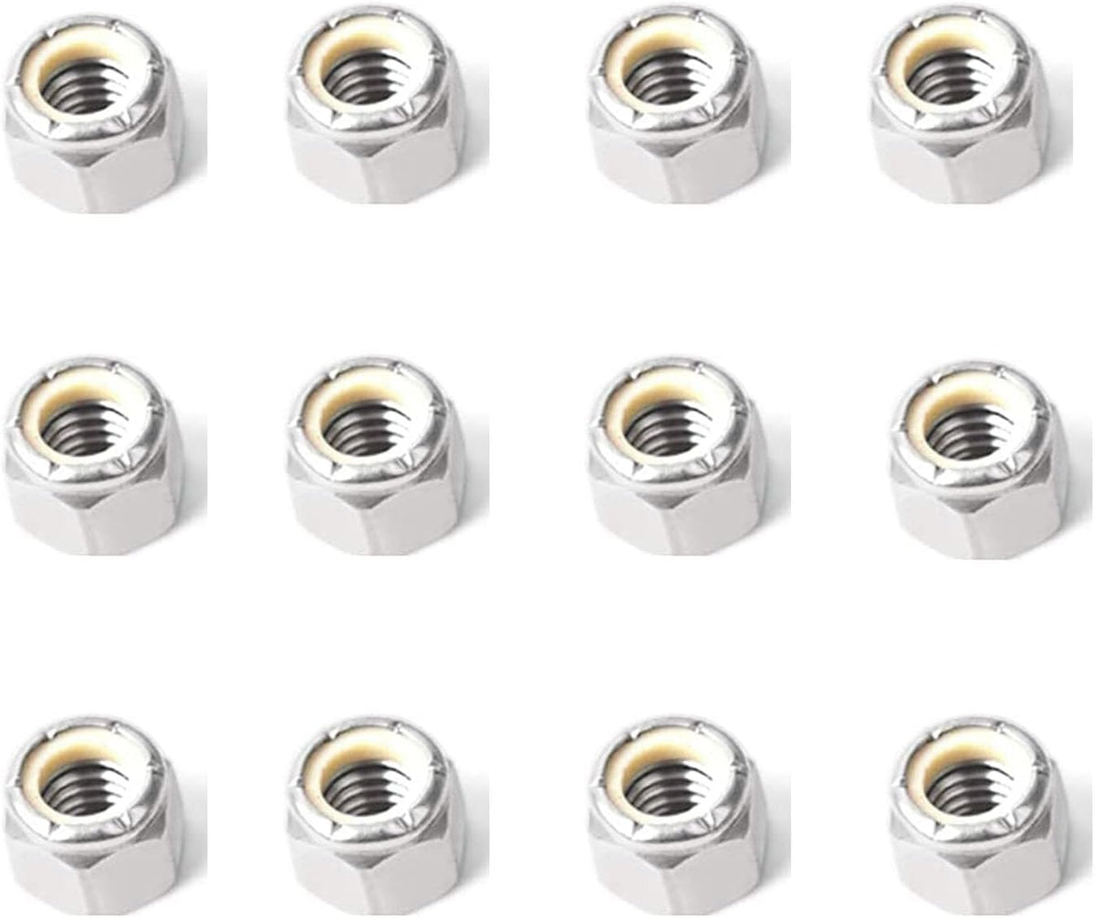 5/16-18 Inch Nylon Insert Hex Lock Nuts,Hincell 60pcs 304 Stainless Steel Locknuts, Hex Drive, Bright Finish