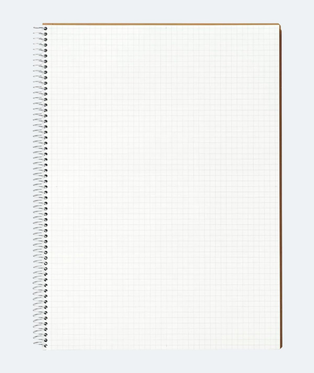 Spiral Note Basic Notebook, 160 Pages, A4, 5mm Graph Paper | 8.27"x11.69" Grid, Kraft Cover, Twin-Wire Bound To Lay