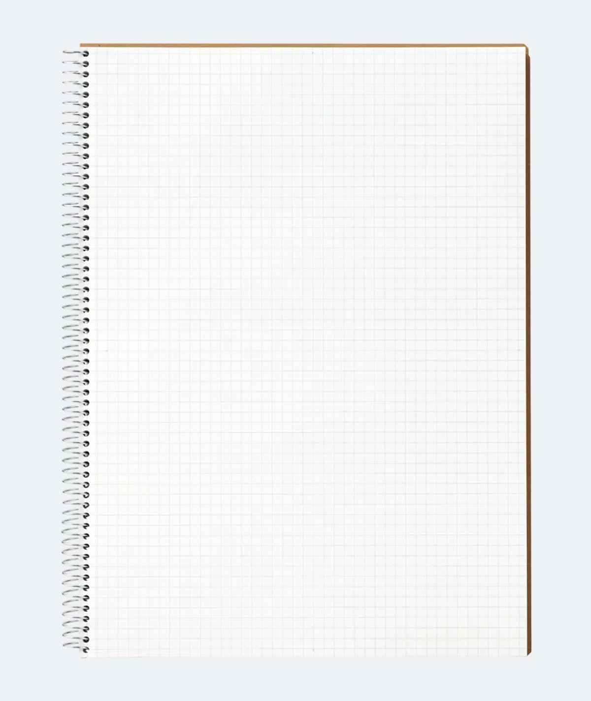 Spiral Note Basic Notebook, 160 Pages, A4, 5mm Graph Paper | 8.27"x11.69" Grid, Kraft Cover, Twin-Wire Bound To Lay