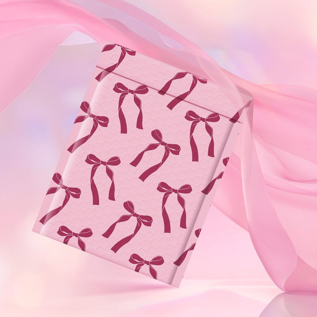 Bubble Mailers 8.5x12 Inch 40 Pack Cute Pink Bow Padded Envelopes