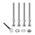 5/16-18 x 5" Hex Bolt Set with Nuts, Flat Washers, Spring Washers - 304 SS