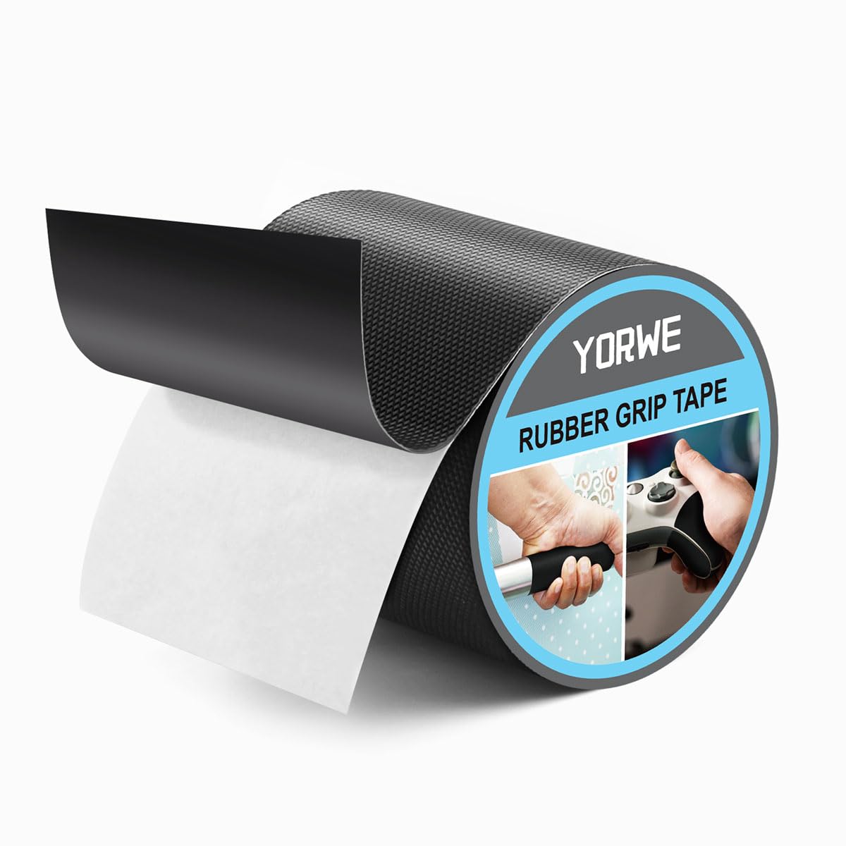 Rubber Grip Tape, Ultra-Thin for Handles & Tools (4In x 10Ft, Black)