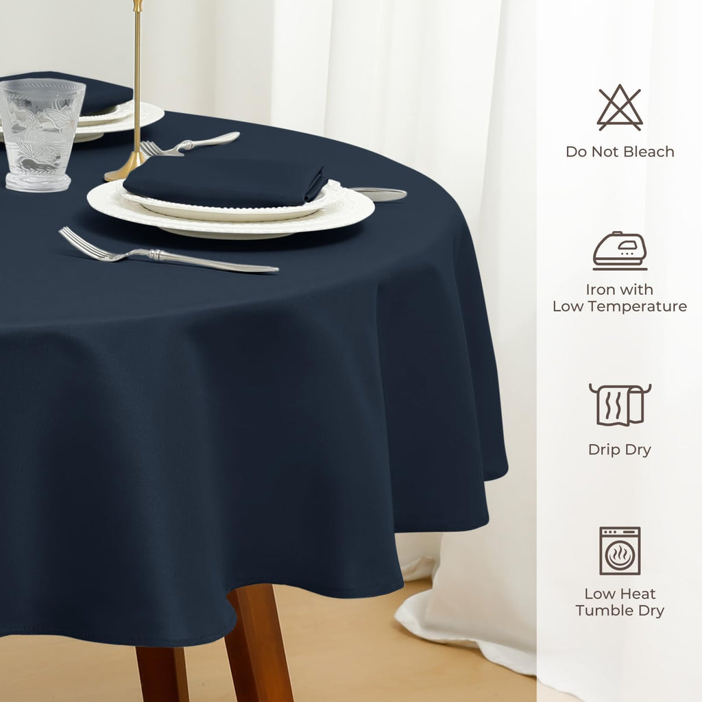 Round Tablecloth 70 Inch, Navy Blue