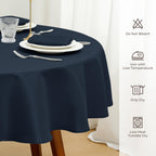 Round Tablecloth 70 Inch, Navy Blue
