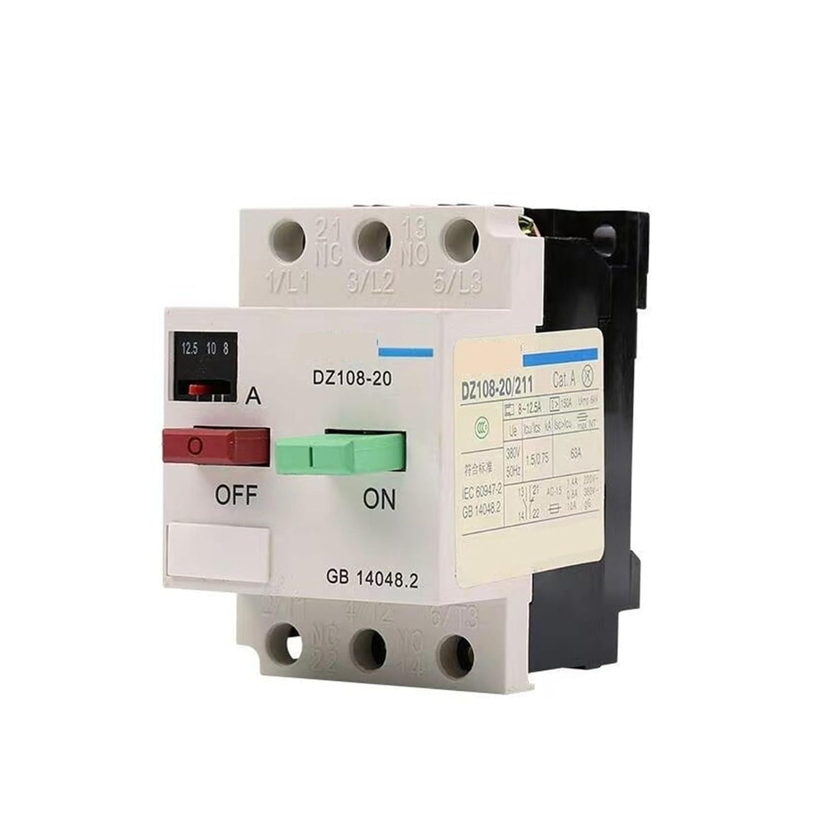DZ108-20/211 Motor Protector Molded case Circuit Breaker Motor Switch Overload Protection(8-12.5A)