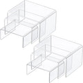 2 Sets Display Risers Figure Food Stand,Clear,Small Set | Plastic Decorative Risers For Table Decor Display, Dessert