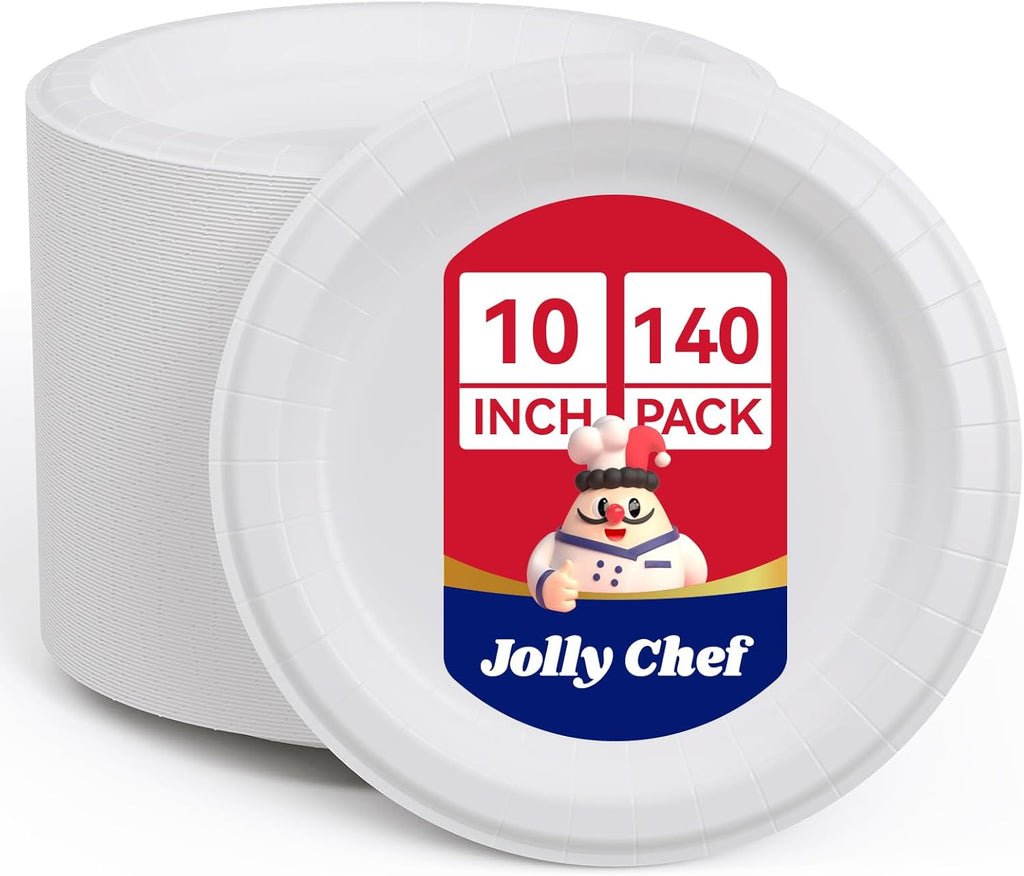 10 inch 140 Pack Disposable Paper Plates