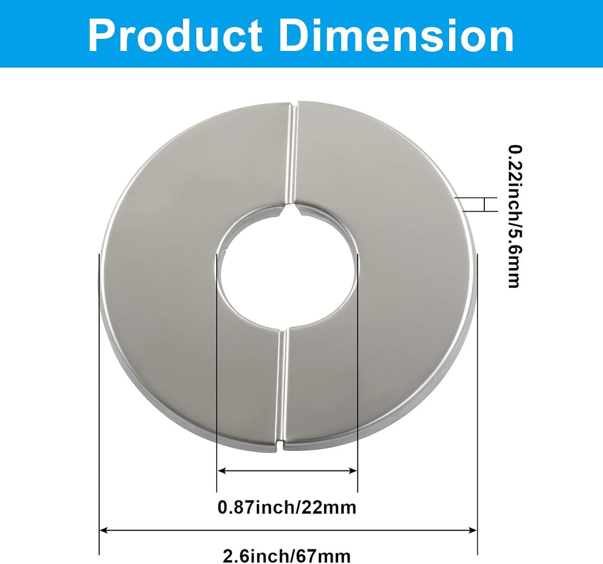 BokWin 4 Pack 0.87 inch/22mm ID Wall Split Flange