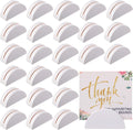 24 Pcs White Table Number Stands Wooden Small Size Lightweight Table Name Holder Semicircular Design Place