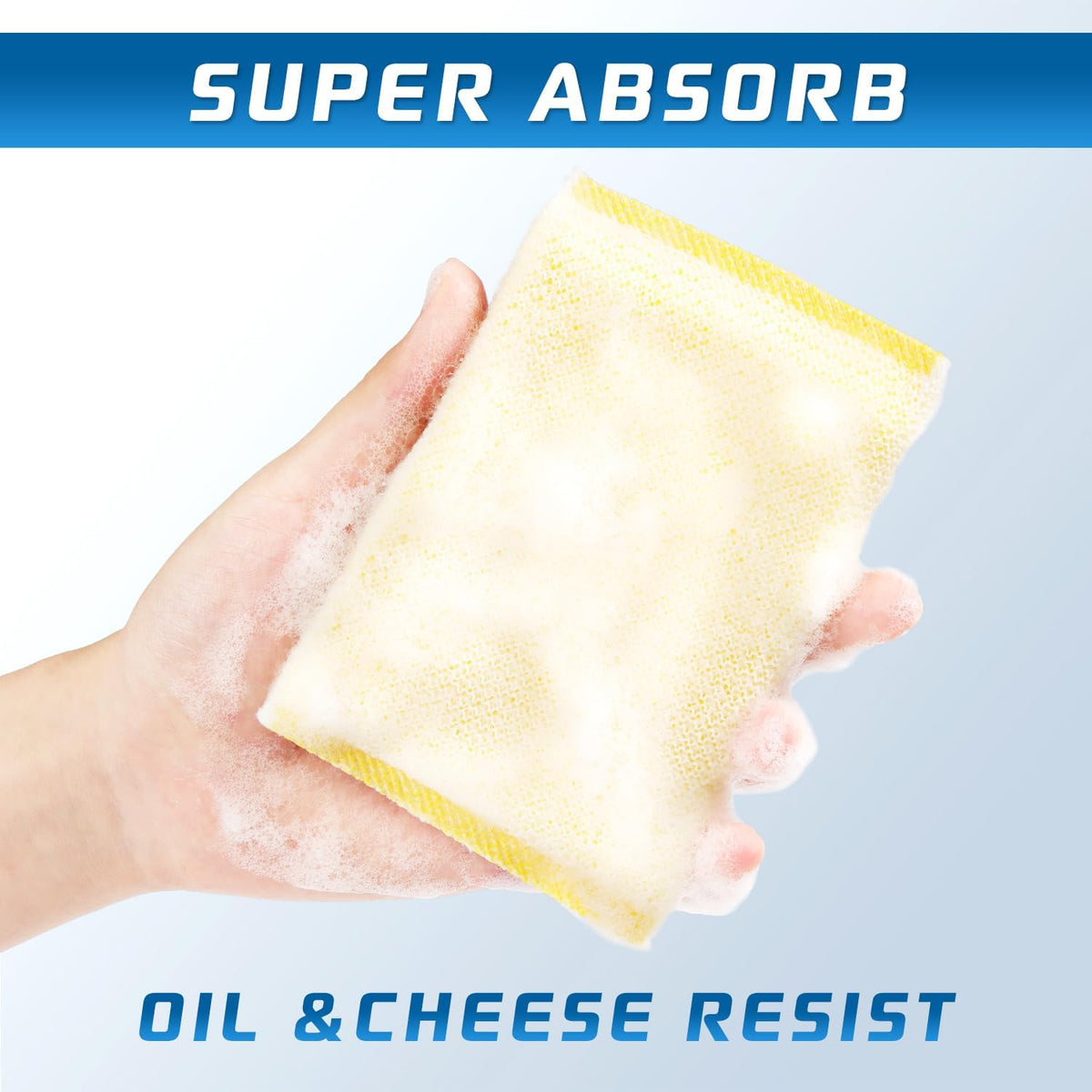 All-Purpose Non Scratch Sponges，Sponges Kitchen for Washing and Cleaning Dishes, Non-Stick Cookware,Premium Scrub and