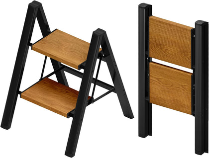 2-Step Aluminum Ladder,Lightweight Folding Step Stool with Extra-Wide Anti-Slip Steps,330 lbs Capacity,Compact