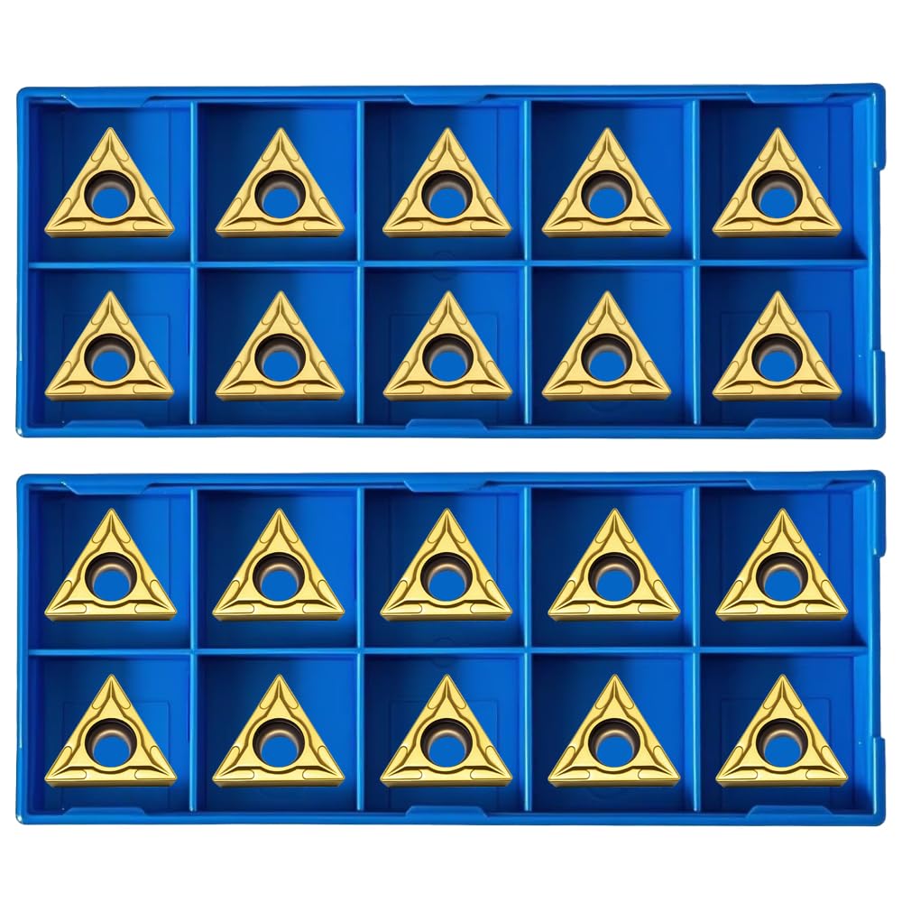 20pcs TCMT32.51 / TCMT16T304 Carbide Turning Inserts,TISIN Coating, Replacement Inserts for CNC Lathe,TCMT Inserts, for STFCR Turning Tool Holder