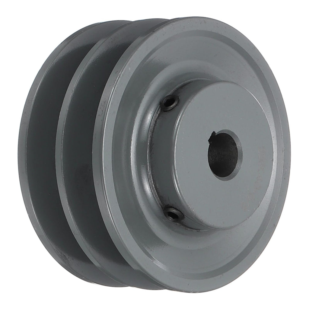 uxcell 2BK40-5/8 V-Belt Sheave 5/8"Bore 3.95"OD Double Groove Web Sheave Bored-to-Size Sheave, Cast Iron, Belt Section for 3L or B Belt