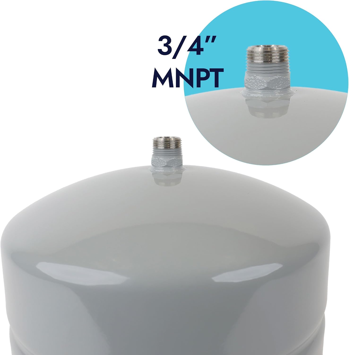 2.1 Gal Thermal Expansion Tank - 3/4" MNPT – Maintains Safe Pressure for Water Heaters with Backflow Preventers