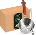 Wooden Handle Wax Melting Pot for Candle Making, Stainless Steel Pouring Pitcher with Spout, Heat-Resistant Handle