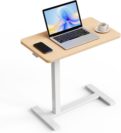 Overbed Table with Wheels, Height Adjustable Hospital Bedside Table