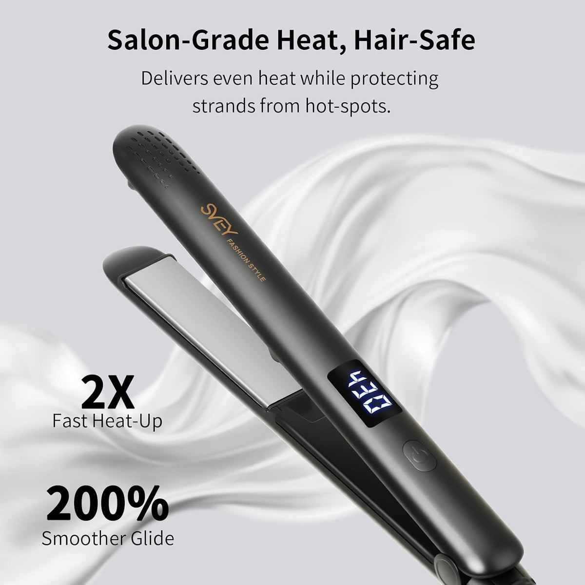 1 inch Dual Voltage Hair Straightener Titanium Ceramic Flat Iron for Travel | Auto Shut Off, 30s Fast Heat Up, 2 in 1