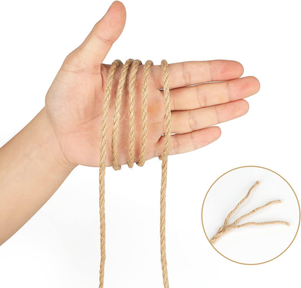 5MM Jute Rope,164Feet Strong and Heavy Duty Jute Twine String