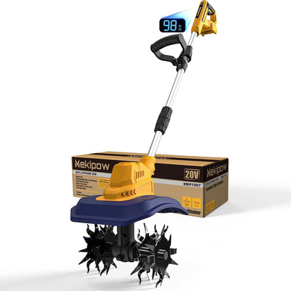 Cordless Garden Tiller Cultivator Compatible with Dewalt 20V/60V Battery | 250RPM Electric Rototiller with Brushless