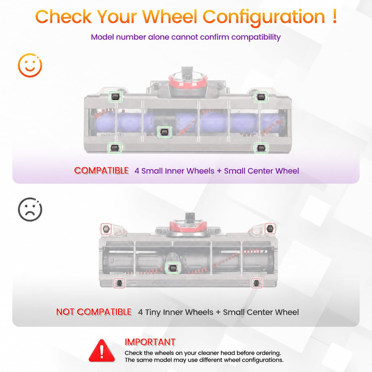 Soleplate Wheels For Dyson DC65 DC41 Animal/Multi Floor Vacuum Cleaner Head