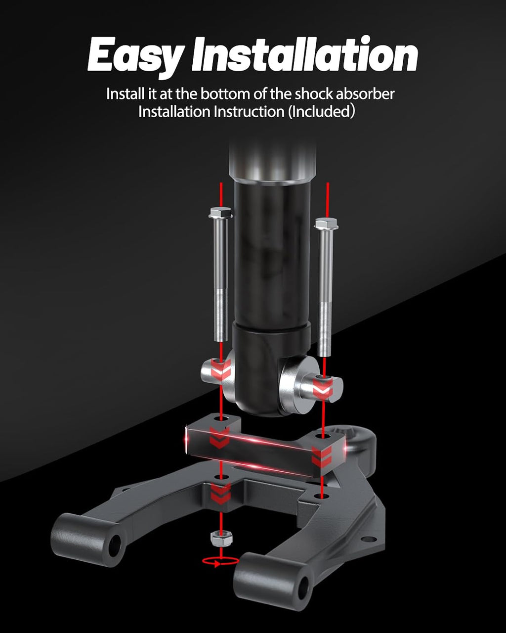 EVIL ENERGY 2" Front Leveling Lift Kit Suspension Strut Spacers, Black