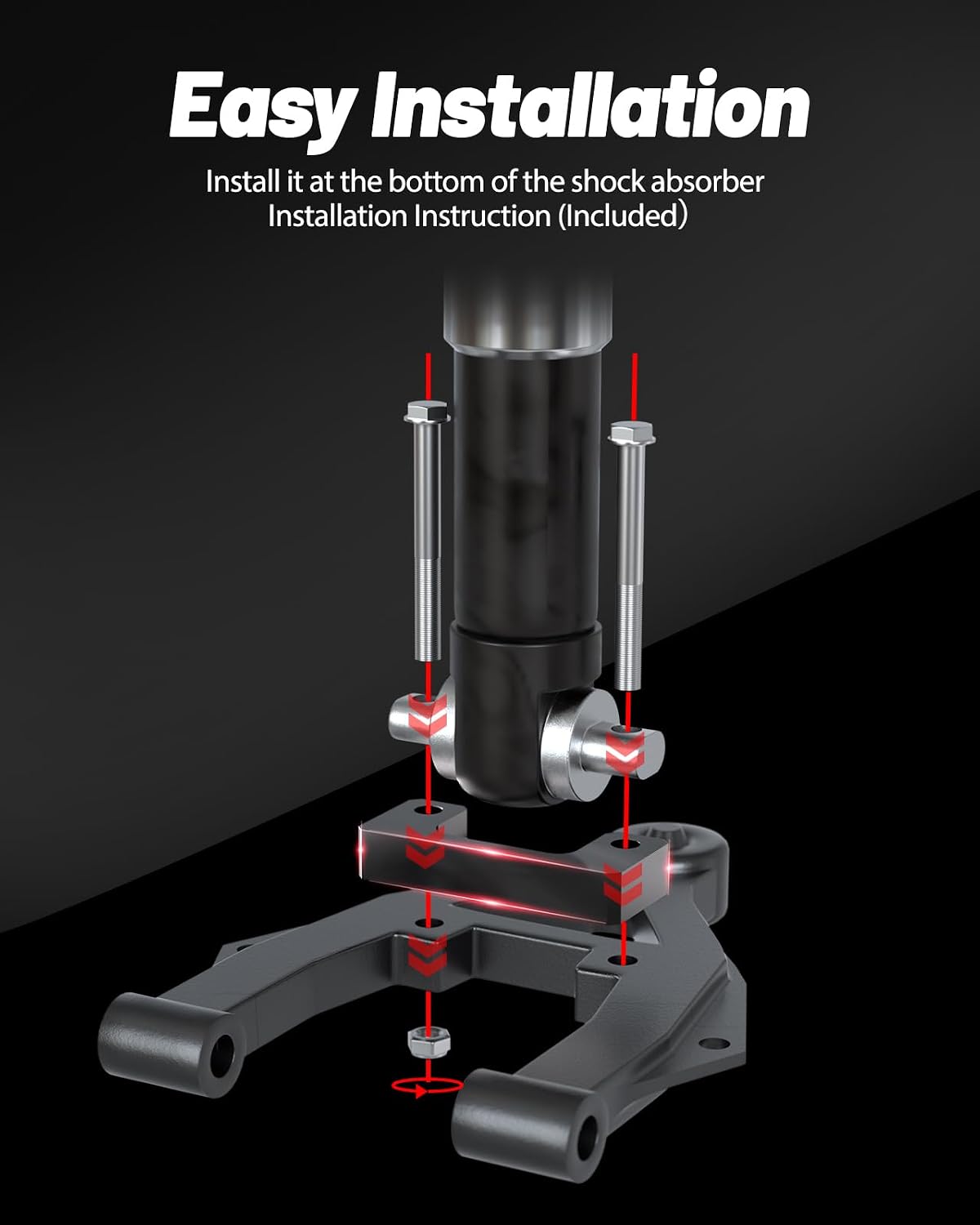 EVIL ENERGY 2" Front Leveling Lift Kit Suspension Strut Spacers, Black
