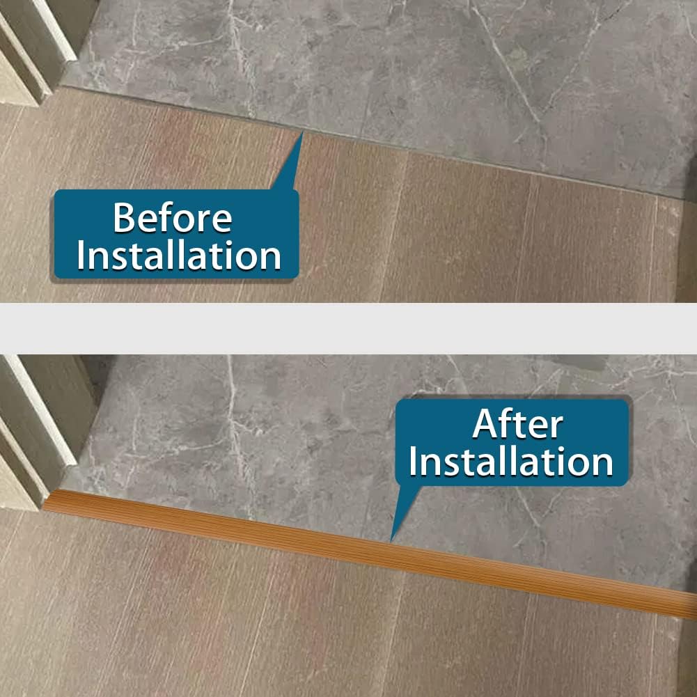 Vinyl Floor Transition Strip Self Adhesive 2" Wide, Wood Grain