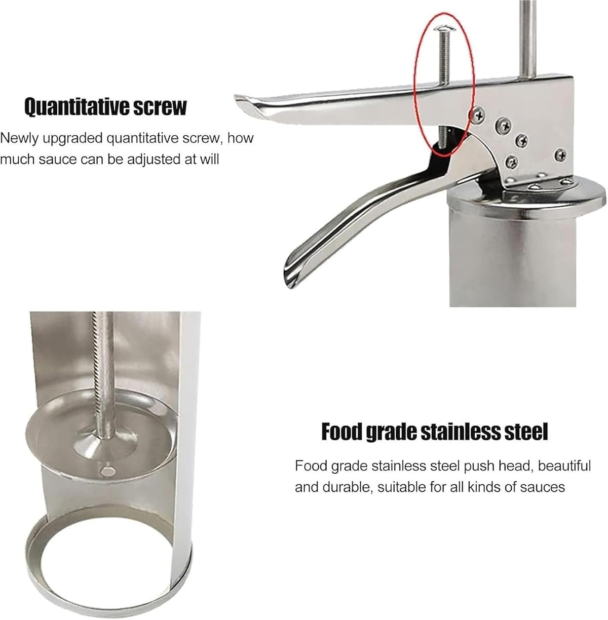 Heavy Duty Stainless Steel Sauce Gun Dispenser
