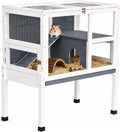 2-Story Guinea Pig Cage with Stand, Indoor Wooden Hamster Cage with Ramp, Pull-Out Tray, Hideout & Platform, Acrylic