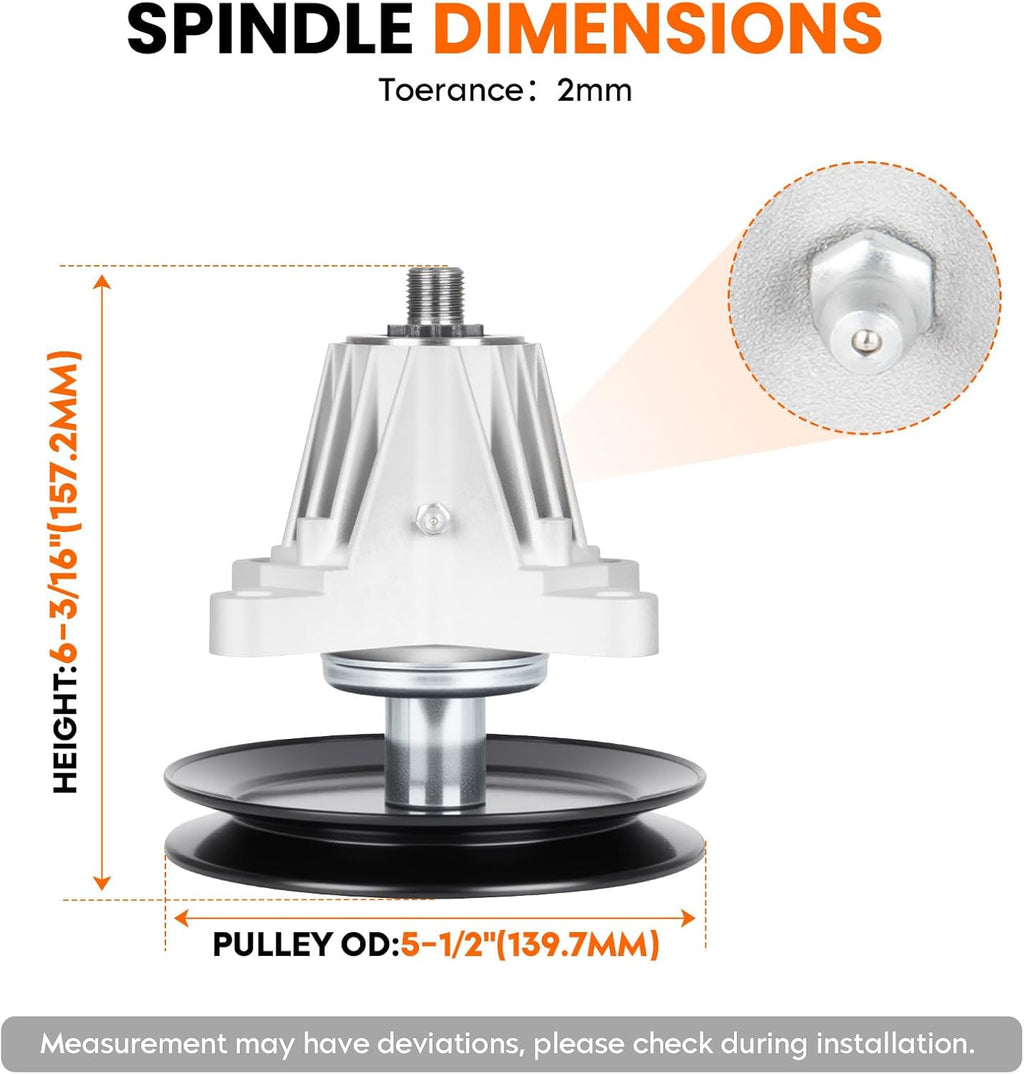 ILONPA 2 Pack 618-06976 918-06976 Spindle Assembly - Fits 42 inch Deck for Cub Cadet XT1-LT42 XT2-LX42 for MTD 131PA1ZS099 CYT4220, for Craftsman T7800 Replaces Spindle 618-06976A 918-06976A