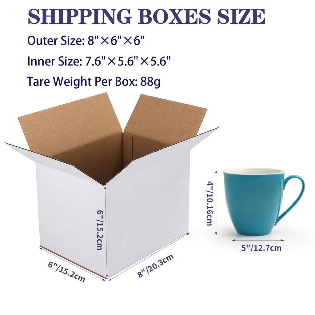 Small Shipping Boxes 8x6x6 Set of 6