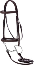 Saga Adjustable Padded Fancy Stitched Hunter Bridle with Reins
