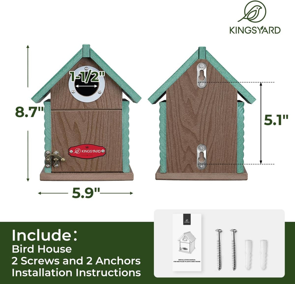 Bluebird House with Predator Guard, Recycled Poly Lumber