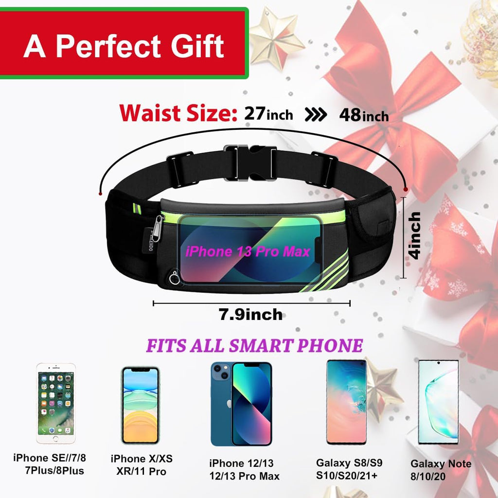 Slim Running Belt Fanny Pack Phone Holder Money Belt Women and Men | Waist Pack Bag for Hiking Cycling Workout