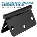 Matte Black Door Hinges 3.5 inch with 1/4" Radius Corners 30 Pack