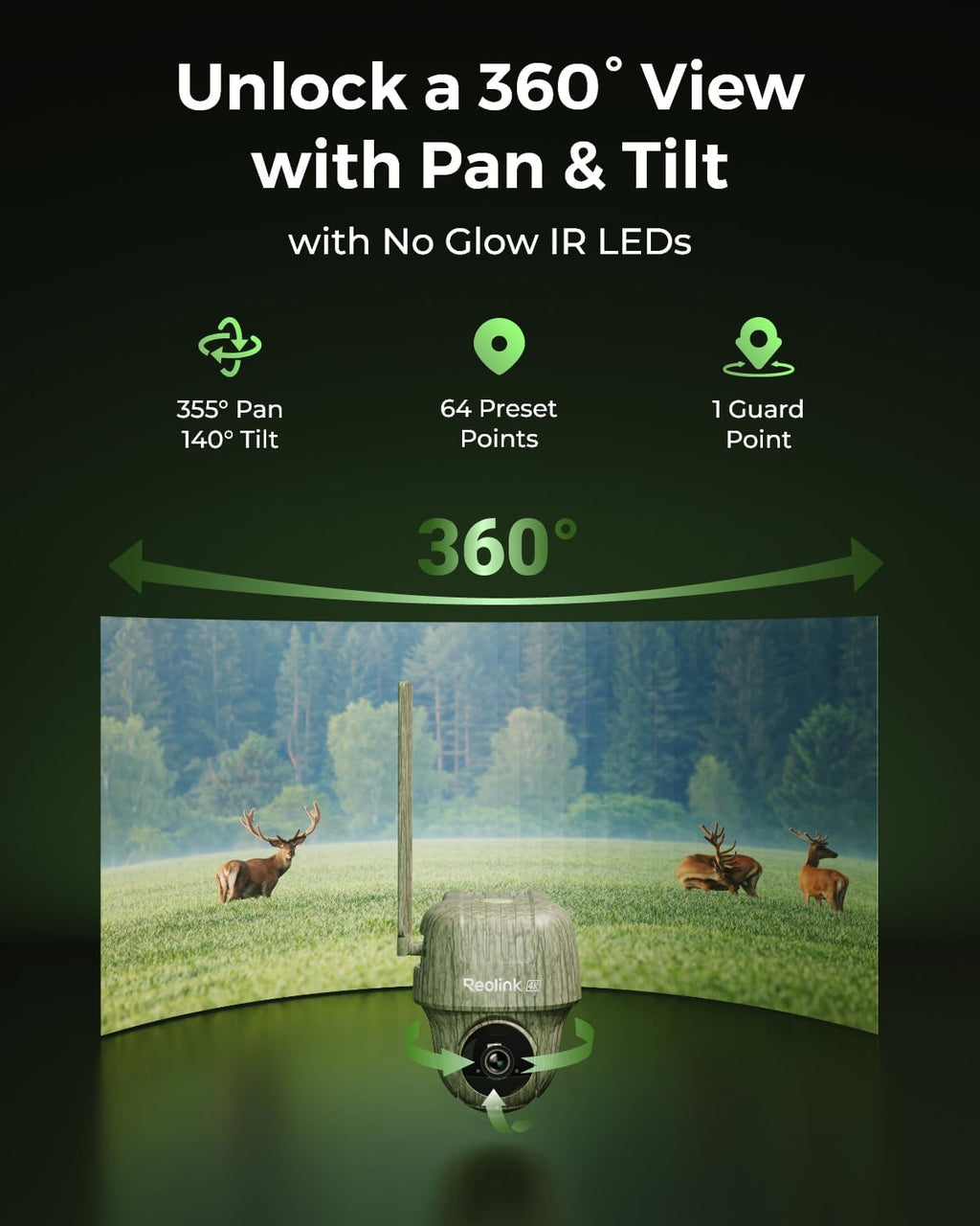 4K 4G LTE Cellular Trail Cameras, Solar Camera Outdoor Wireless | 8MP UHD Dual Lens & Live View , Animal Recognition