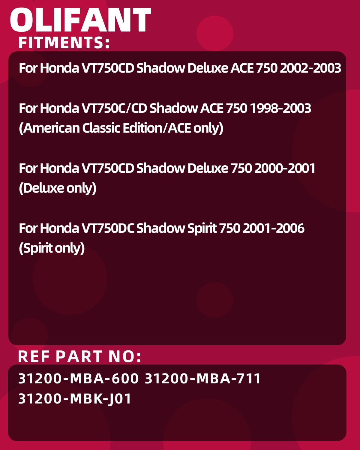 Starter for Honda VT750C/CD Shadow ACE 750 1998-2003 31200-MBA-711