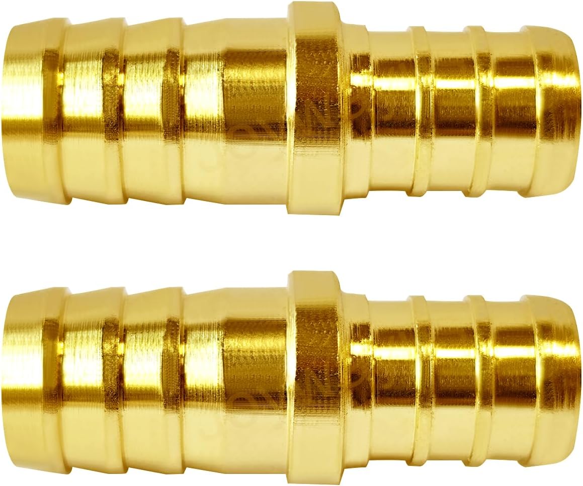 Joywayus 2 Pack Brass 1/2" PEX to 1/2" Hose Barb Connector Fitting