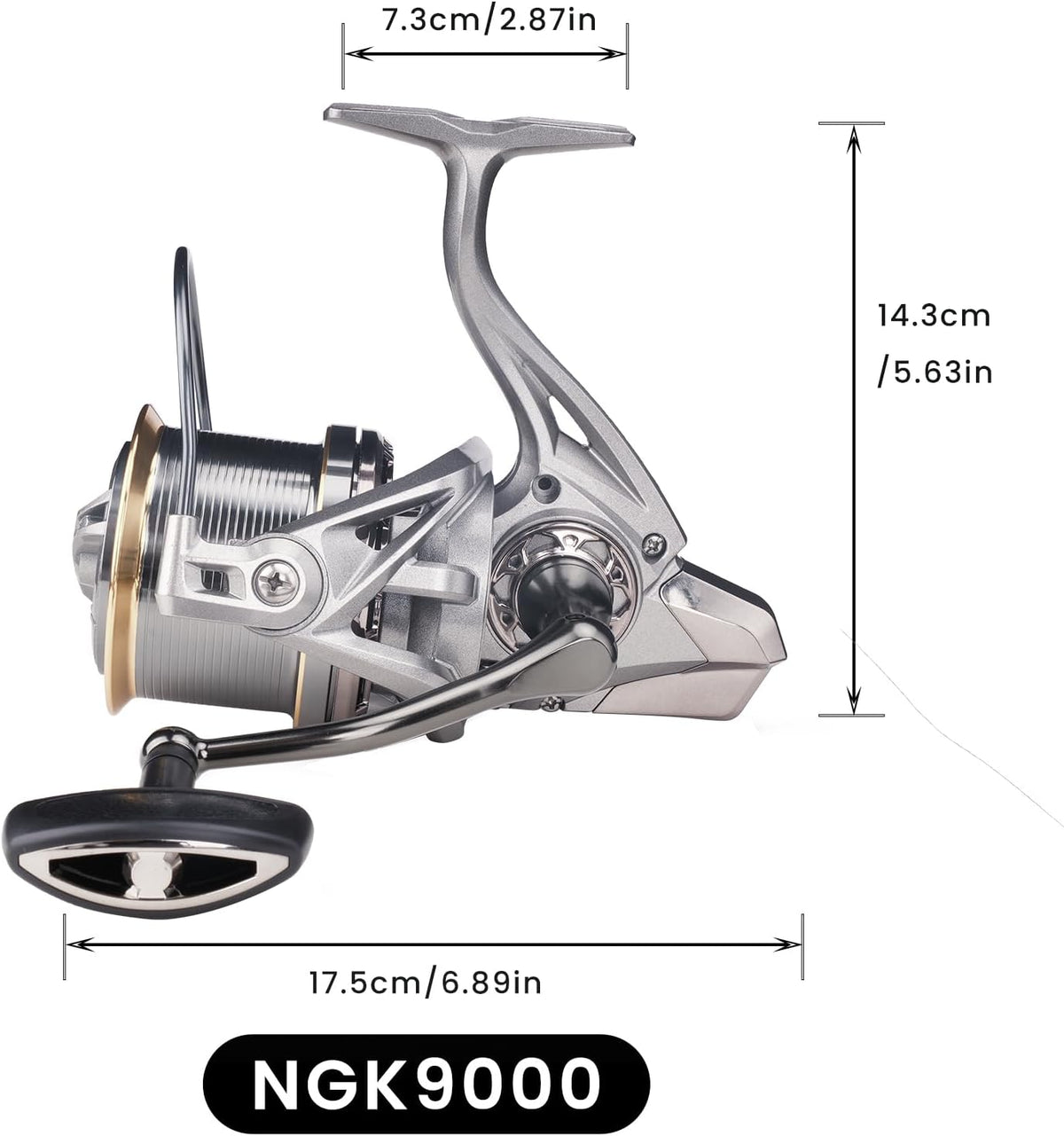 Spinning Reel, 6+1BB Metal Surf Fishing Reels, 55lbs Max Drag | 8000/9000/10000/12000/14000 Series, 4.8:1 Gear Ratio