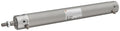 SMC NCGBN25-0200 Aluminum Air Cylinder, Round Body, Double Acting, Basic Style Mounting, Not Switch Ready, Rubber Cushion, 1" Bore OD, 2" Stroke, 0.394" Rod OD, 1/8" NPT