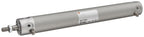 SMC NCGBN25-0200 Aluminum Air Cylinder, Round Body, Double Acting, Basic Style Mounting, Not Switch Ready, Rubber Cushion, 1" Bore OD, 2" Stroke, 0.394" Rod OD, 1/8" NPT