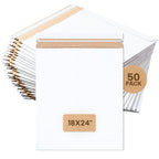 Rigid Mailers 18" x 24" (50-Pack) - Cardboard Mailer Envelopes for Oversized Posters, Artwork, Blueprints - Stay Flat