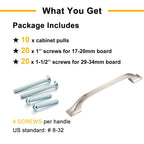 Brushed Nickel Cabinet Pulls 3 Inch Silver Drawer Pull 10 Pack 8222