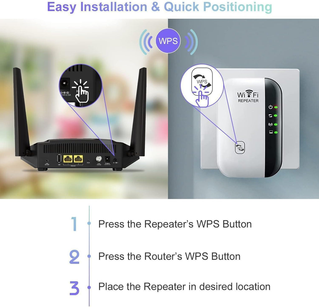 WiFi Extender, WiFi Extenders Signal Booster for Home Up to 5000 sq.ft and 50 Devices, WiFi Range Extender, Wireless
