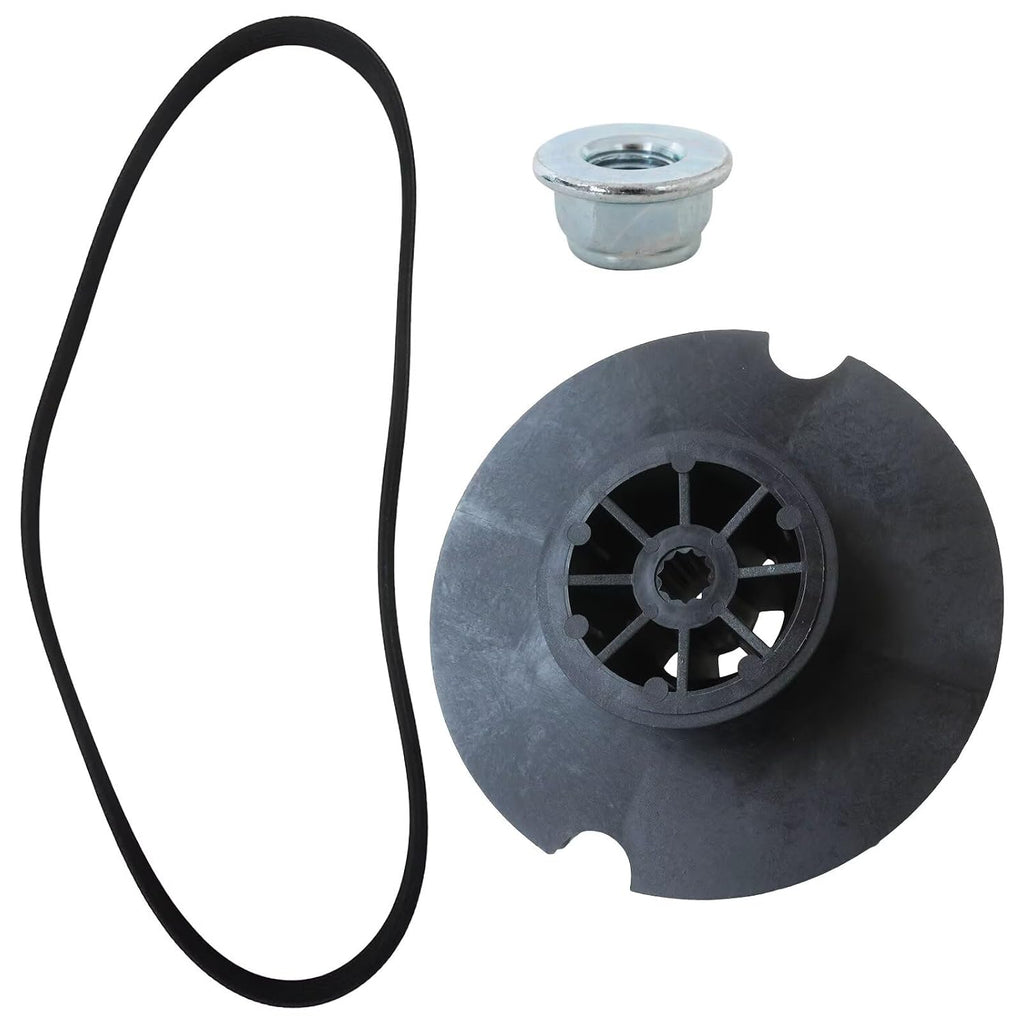 WH03X32218 Washer Motor Pulley & Belt w/Nut Set for GE Hotpoint Models GTW460ASJAWW， GTW465ASN1WW， GTW465ASN3WW， GTW465ASN8WW,Replaces WH07X24695 WH39X27601