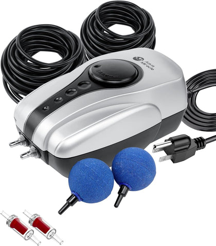 All-in-One Koi Pond Aerator for Outdoor Ponds up to 1000 Gallons, Pond Air Pump Pond Aeration System with Double