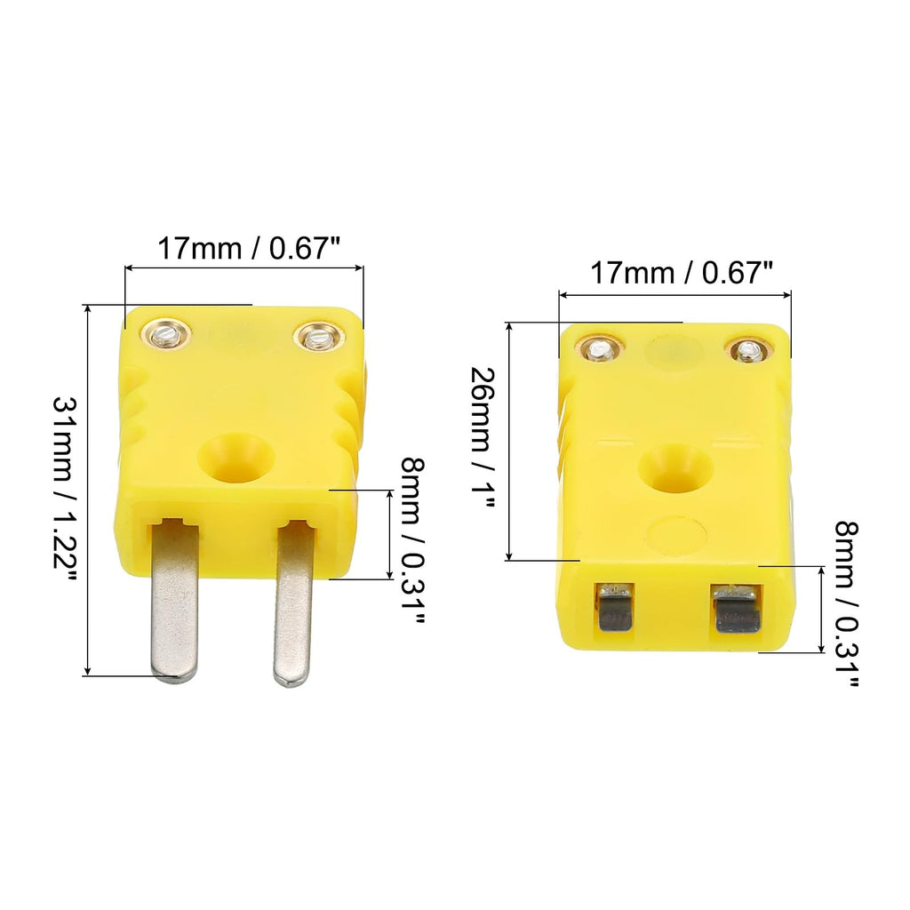 MECCANIXITY Mini K Type Thermocouple Wire Connectors Plug Adapter 9Set