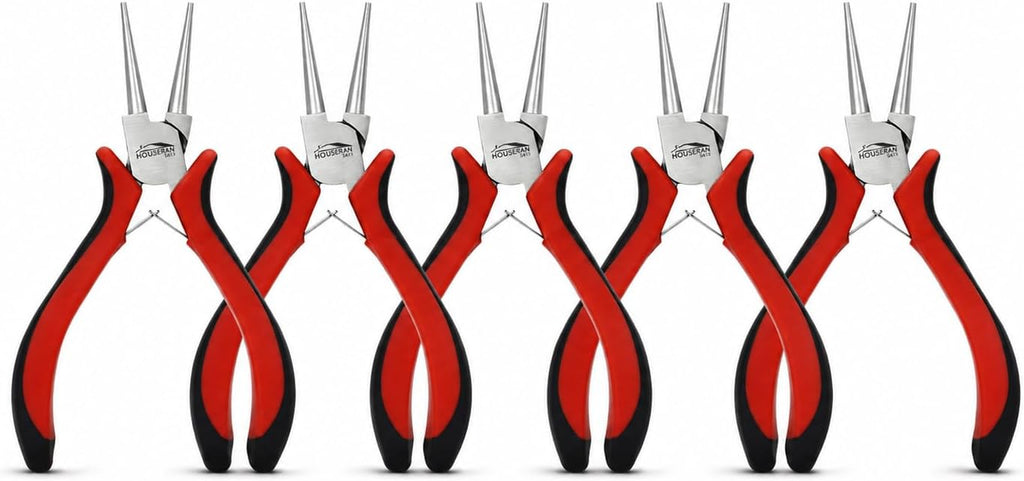 5-Piece Round Nose Pliers Set for Jewelry Making and Wire Wrapping | Smooth Jaw Jewelry Pliers, Mini Needle Nose